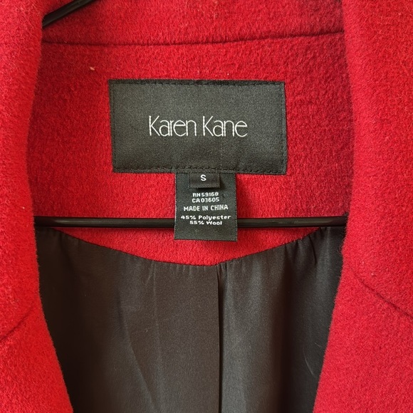 Karen Kane One button Blazer Red Ahead Wool career Coat Jacket Small - Picture 3 of 9